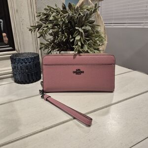Coach Light Pink Wristlet Clutch